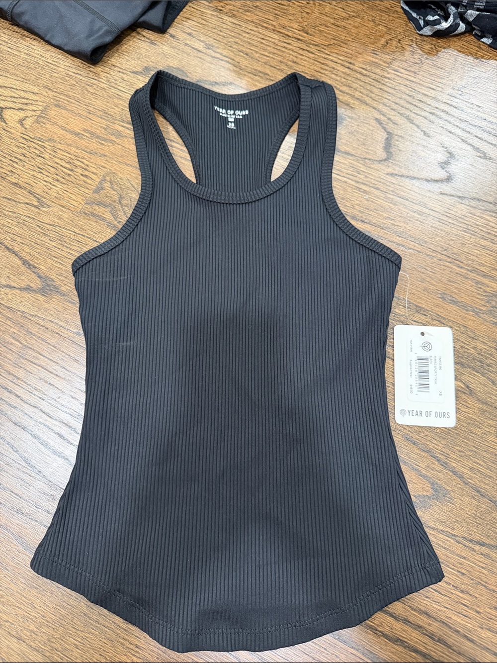 Year of Ours Black Ribbed Racerback Tank
